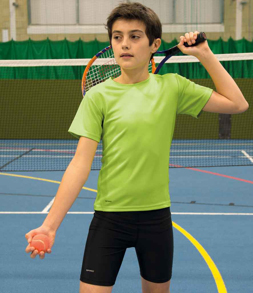 Spiro Kids Bodyfit Base Layer Shorts in by Spiro — Custom branded clothing by Print Press, featuring premium embroidery produced in our specialist print lab in the UK.