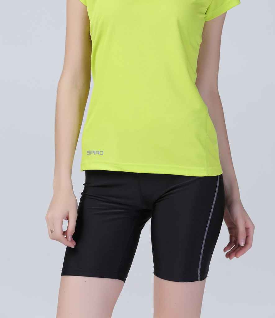 Spiro Ladies Bodyfit Base Layer Shorts in Black by Spiro — Custom branded clothing by Print Press, featuring premium embroidery produced in our specialist print lab in the UK.