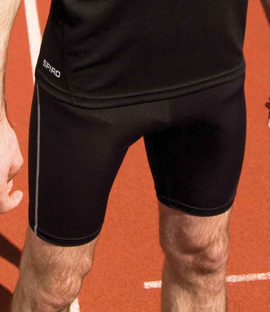 Spiro Bodyfit Base Layer Shorts in Black by Spiro — Custom branded clothing by Print Press, featuring premium embroidery produced in our specialist print lab in the UK.