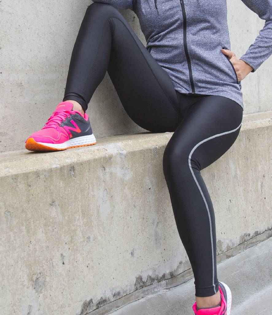 Spiro Ladies Bodyfit Base Layer Leggings in Black by Spiro — Custom branded clothing by Print Press, featuring premium embroidery produced in our specialist print lab in the UK.