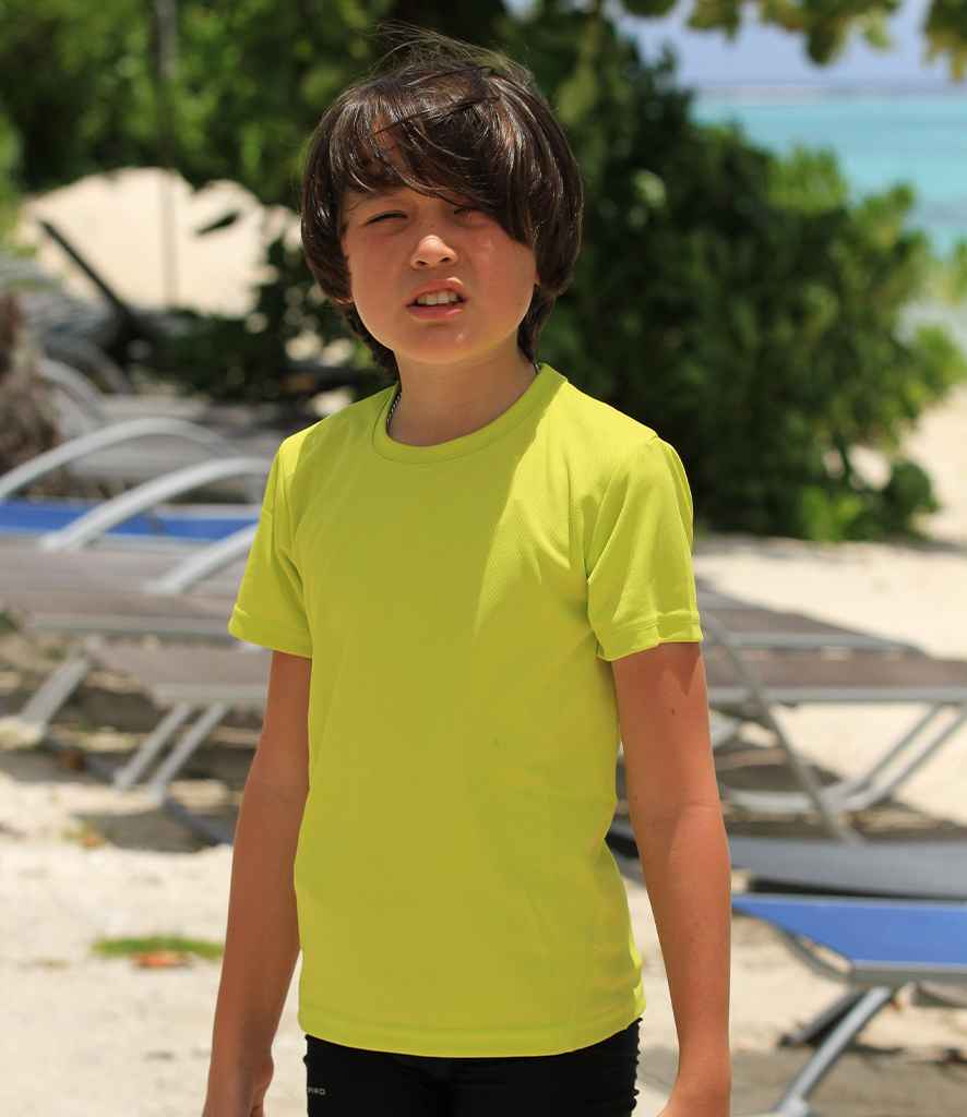 Spiro Kids Performance T-Shirt in Lime Green by Spiro — Custom branded clothing by Print Press, featuring premium embroidery produced in our specialist print lab in the UK.