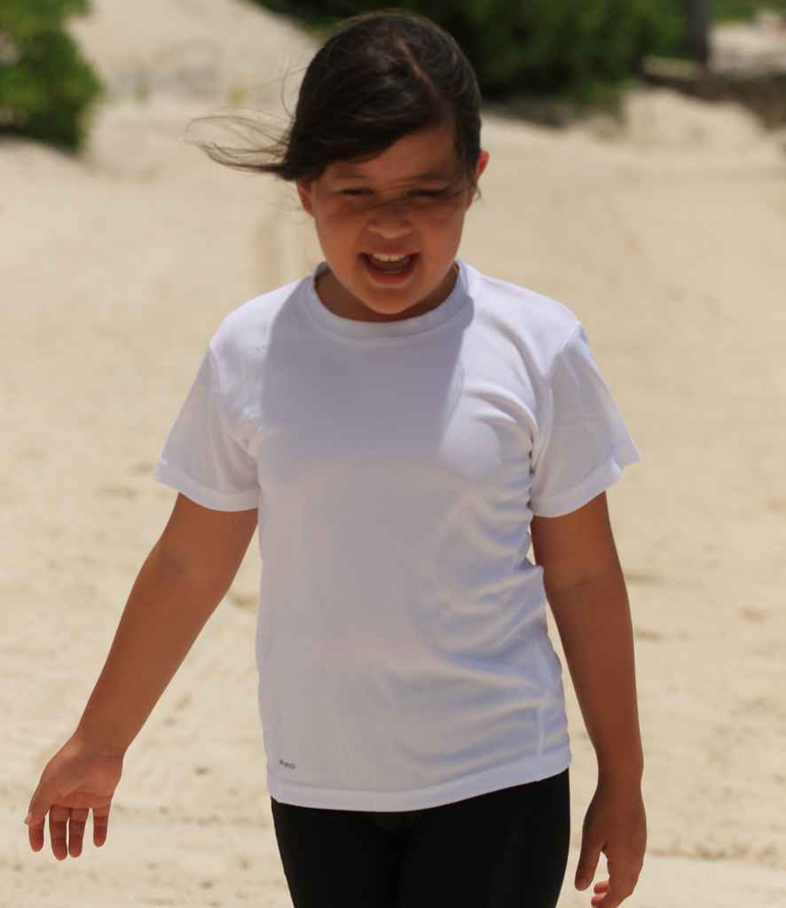 Spiro Kids Performance T-Shirt in White by Spiro — Custom branded clothing by Print Press, featuring premium embroidery produced in our specialist print lab in the UK.