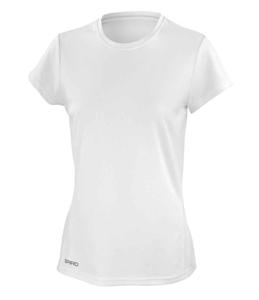 Spiro Ladies Quick Dry Performance T-Shirt in White by Spiro — Custom branded clothing by Print Press, featuring premium embroidery produced in our specialist print lab in the UK.