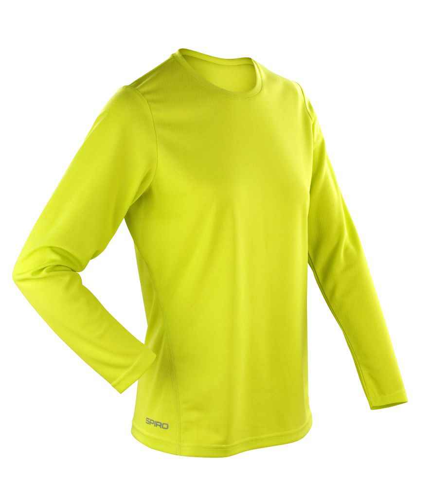Spiro Ladies Performance Long Sleeve T-Shirt in Lime Green by Spiro — Custom branded clothing by Print Press, featuring premium embroidery produced in our specialist print lab in the UK.