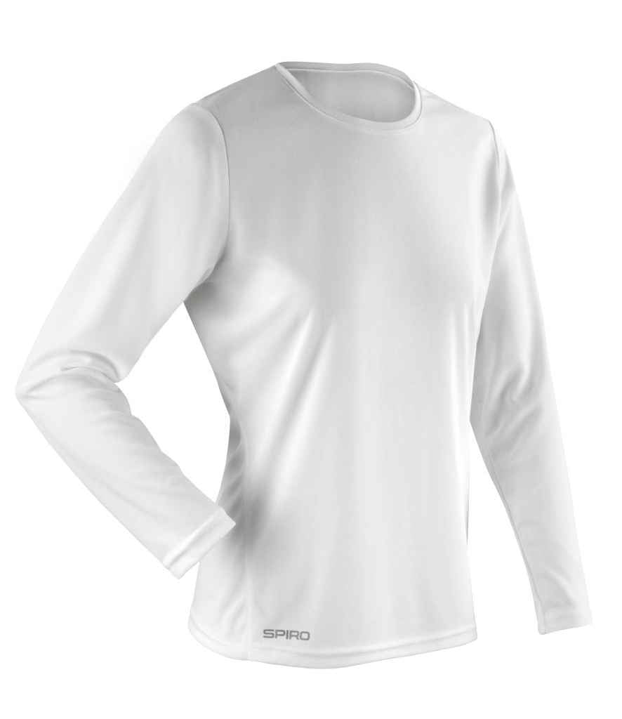 Spiro Ladies Performance Long Sleeve T-Shirt in by Spiro — Custom branded clothing by Print Press, featuring premium embroidery produced in our specialist print lab in the UK.