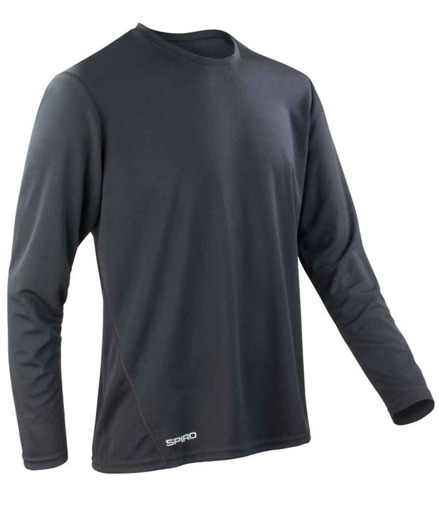 Spiro Performance Long Sleeve T-Shirt in Black by Spiro — Custom branded clothing by Print Press, featuring premium embroidery produced in our specialist print lab in the UK.