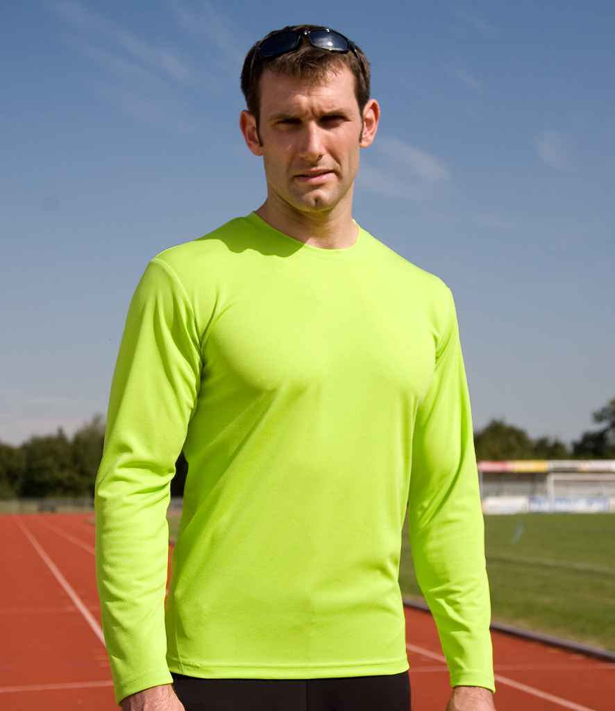 Spiro Performance Long Sleeve T-Shirt in Lime Green by Spiro — Custom branded clothing by Print Press, featuring premium embroidery produced in our specialist print lab in the UK.