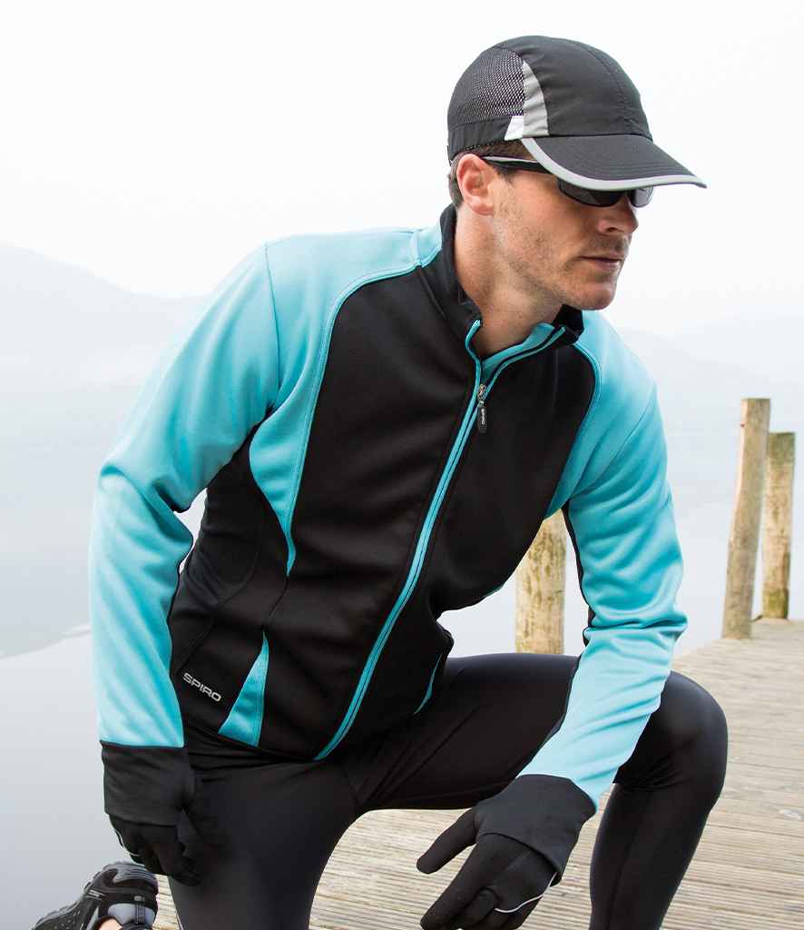 Spiro Freedom Soft Shell Jacket in Aqua Black by Spiro — Custom branded clothing by Print Press, featuring premium embroidery produced in our specialist print lab in the UK.
