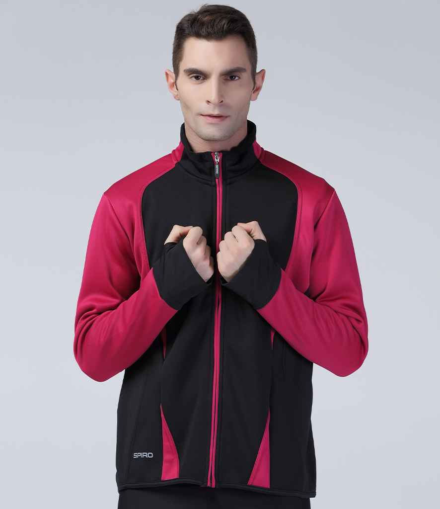 Spiro Freedom Soft Shell Jacket in Magenta Black by Spiro — Custom branded clothing by Print Press, featuring premium embroidery produced in our specialist print lab in the UK.