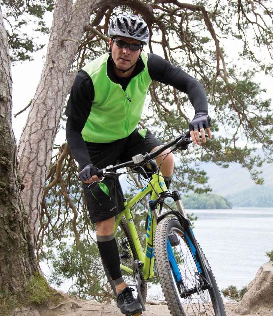 Spiro Airflow Soft Shell Gilet in Neon Green Black by Spiro — Custom branded clothing by Print Press, featuring premium embroidery produced in our specialist print lab in the UK.