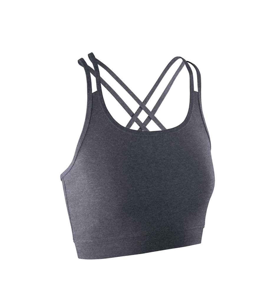 Spiro Ladies Fitness Crop Top in Phantom Grey by Spiro — Custom branded clothing by Print Press, featuring premium embroidery produced in our specialist print lab in the UK.