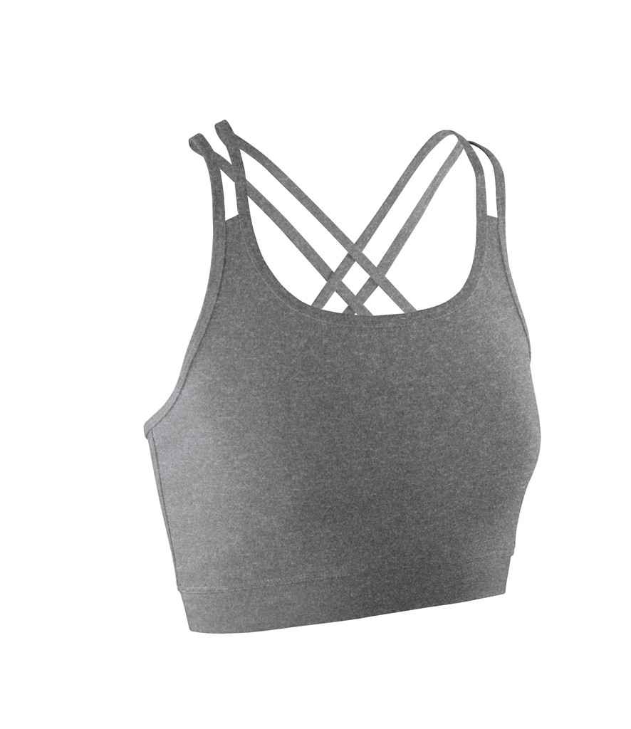 Spiro Ladies Fitness Crop Top in Sport Grey Marl by Spiro — Custom branded clothing by Print Press, featuring premium embroidery produced in our specialist print lab in the UK.