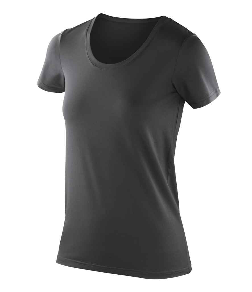 Spiro Impact Ladies Softex T-Shirt in Black by Spiro — Custom branded clothing by Print Press, featuring premium embroidery produced in our specialist print lab in the UK.