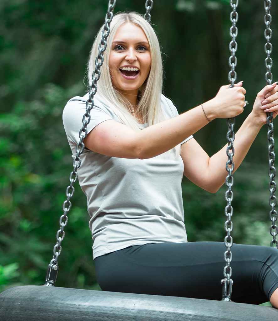 Spiro Impact Ladies Softex T-Shirt in Cloudy Grey by Spiro — Custom branded clothing by Print Press, featuring premium embroidery produced in our specialist print lab in the UK.