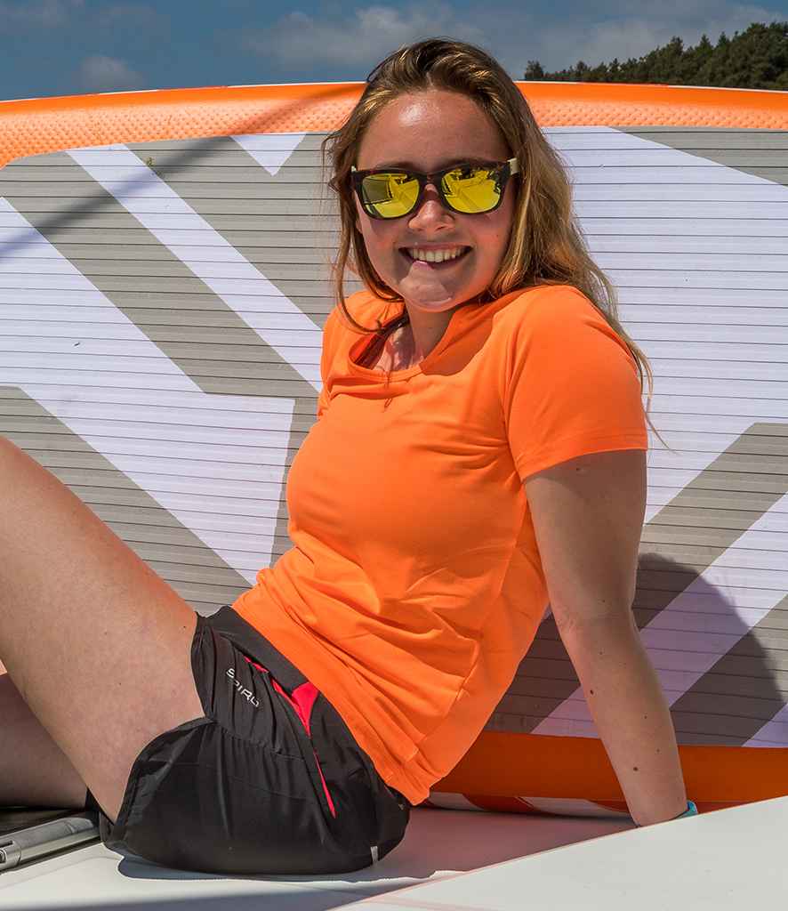 Spiro Impact Ladies Softex T-Shirt in Tangerine by Spiro — Custom branded clothing by Print Press, featuring premium embroidery produced in our specialist print lab in the UK.