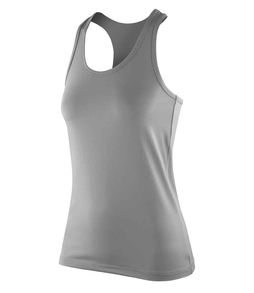 Spiro Impact Ladies Softex Fitness Top in Cloudy Grey by Spiro — Custom branded clothing by Print Press, featuring premium embroidery produced in our specialist print lab in the UK.