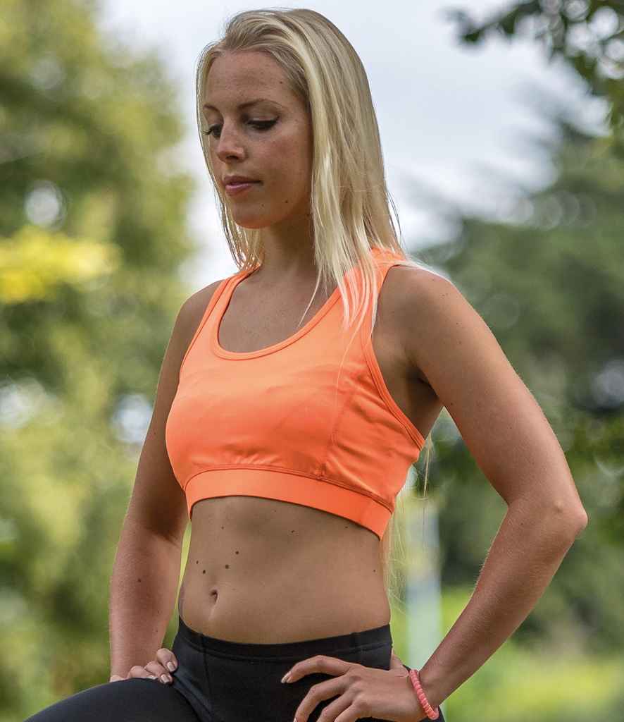 Spiro Impact Ladies Softex Crop Top in Tangerine by Spiro — Custom branded clothing by Print Press, featuring premium embroidery produced in our specialist print lab in the UK.