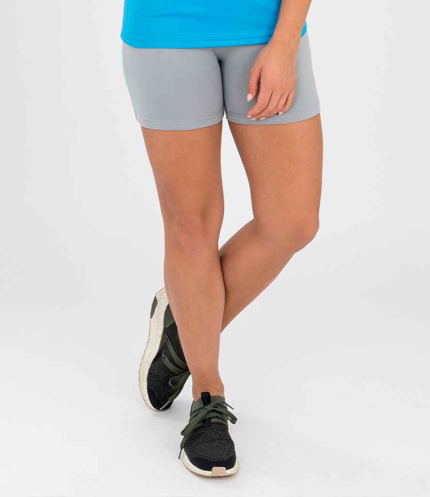 Spiro Impact Ladies Softex Shorts in XL 16 Cloudy Grey by Spiro — Custom branded clothing by Print Press, featuring premium embroidery produced in our specialist print lab in the UK.