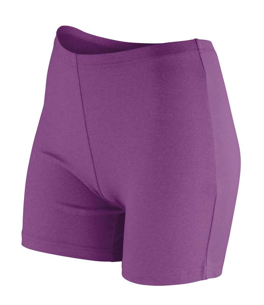Spiro Impact Ladies Softex Shorts in Grape by Spiro — Custom branded clothing by Print Press, featuring premium embroidery produced in our specialist print lab in the UK.