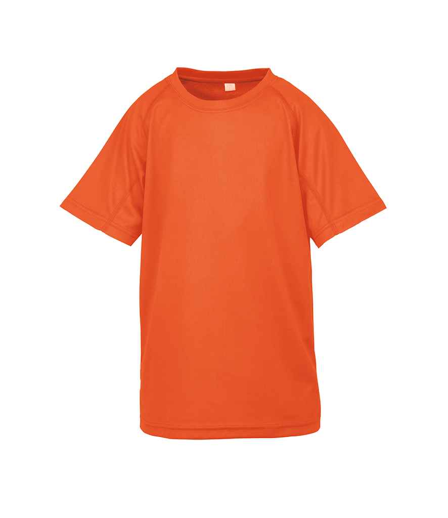 Spiro Kids Impact Performance Aircool T-Shirt in Flo Orange by Spiro — Custom branded clothing by Print Press, featuring premium embroidery produced in our specialist print lab in the UK.