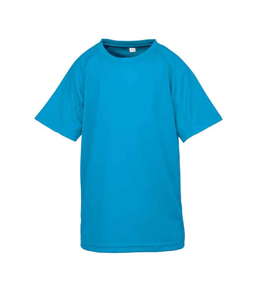 Spiro Kids Impact Performance Aircool T-Shirt in Ocean Blue by Spiro — Custom branded clothing by Print Press, featuring premium embroidery produced in our specialist print lab in the UK.