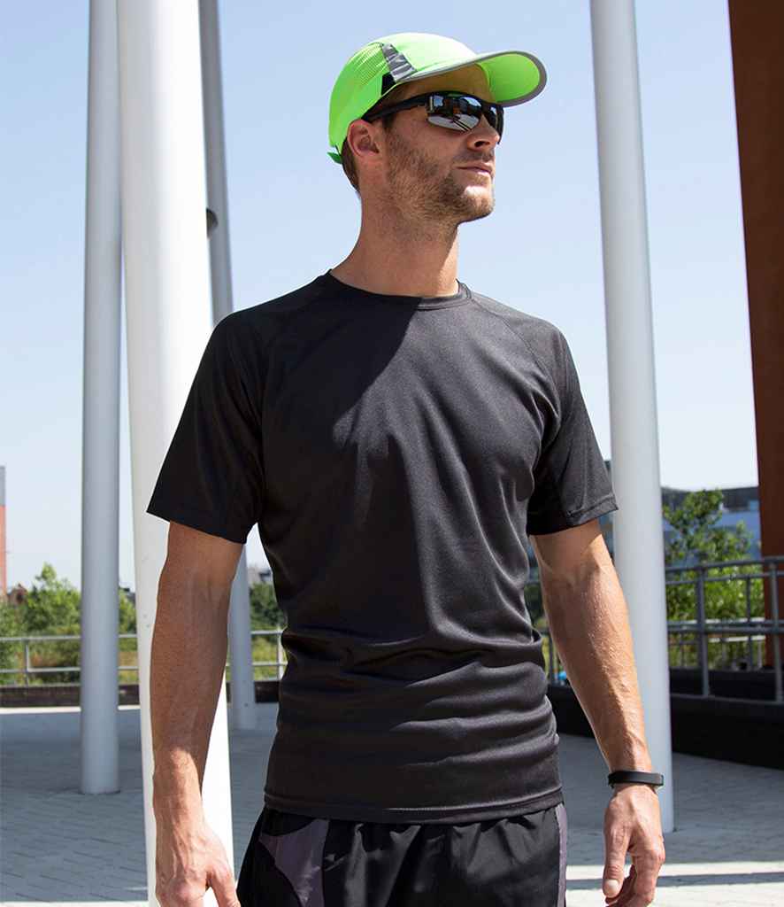 Spiro Impact Performance Aircool T-Shirt in Black by Spiro — Custom branded clothing by Print Press, featuring premium embroidery produced in our specialist print lab in the UK.