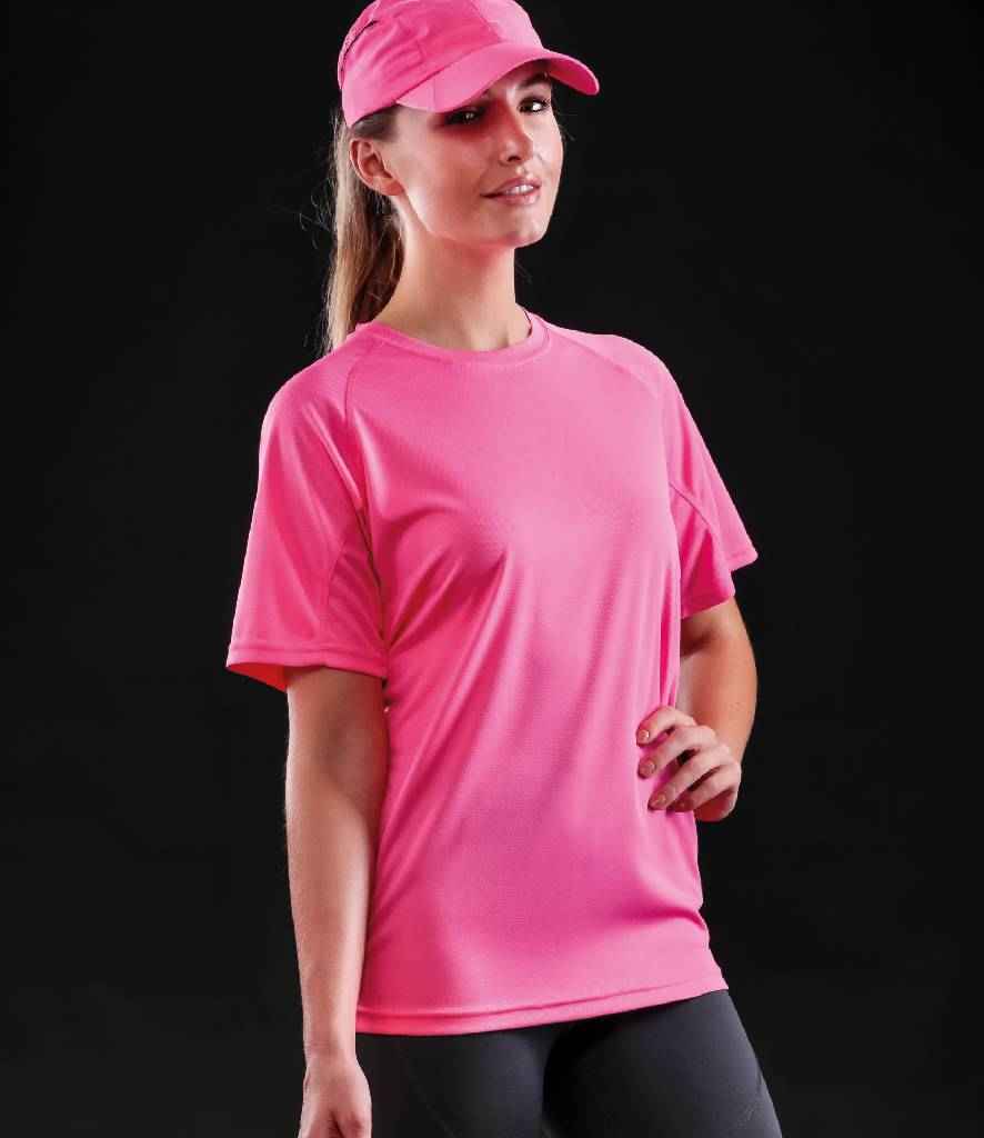 Spiro Impact Performance Aircool T-Shirt - (2nd Colours) in Flo Pink by Spiro — Custom branded clothing by Print Press, featuring premium embroidery produced in our specialist print lab in the UK.
