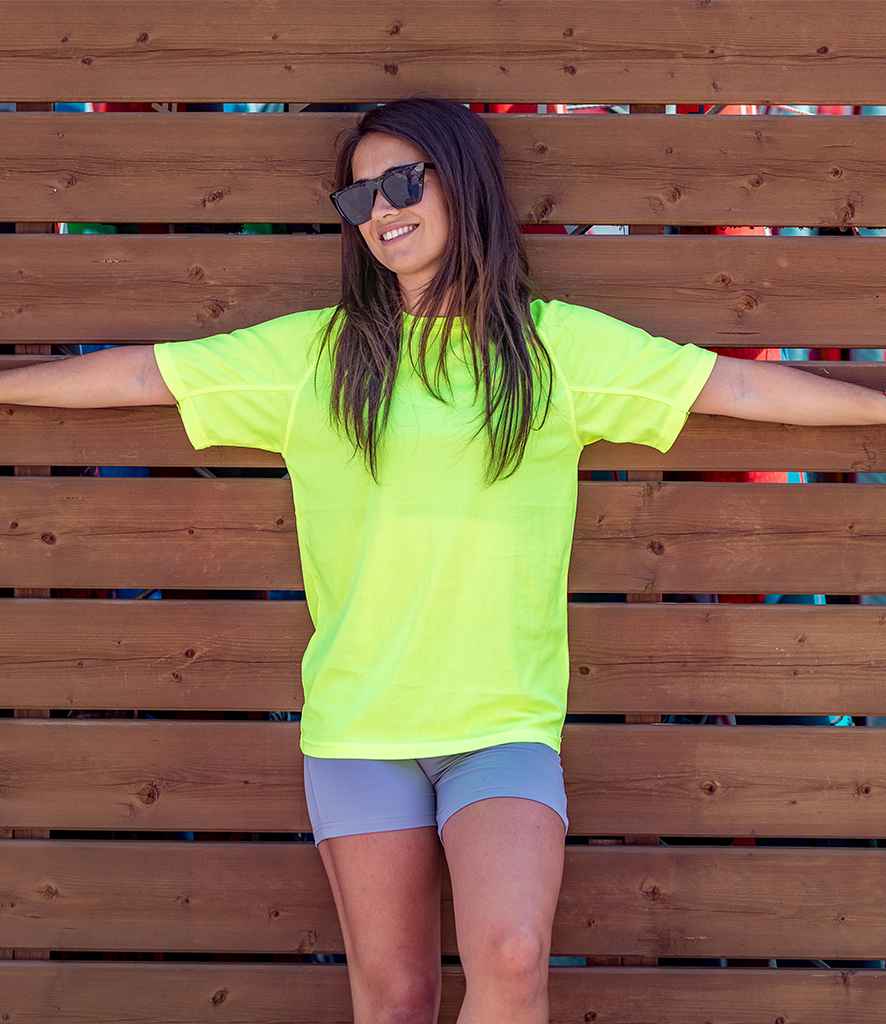 Spiro Impact Performance Aircool T-Shirt - (2nd Colours) in Flo Yellow by Spiro — Custom branded clothing by Print Press, featuring premium embroidery produced in our specialist print lab in the UK.