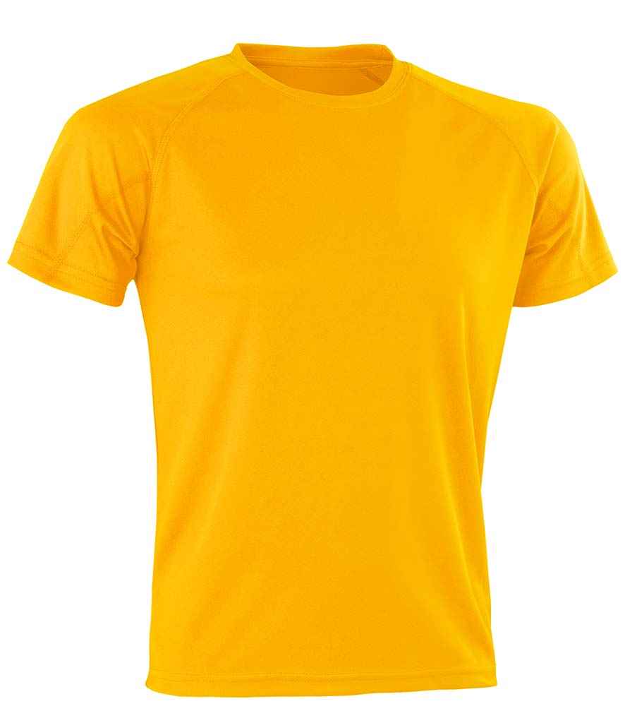 Spiro Impact Performance Aircool T-Shirt - (2nd Colours) in Gold by Spiro — Custom branded clothing by Print Press, featuring premium embroidery produced in our specialist print lab in the UK.