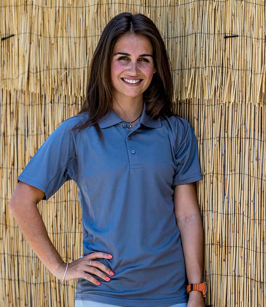 Spiro Impact Performance Aircool Polo Shirt in Grey by Spiro — Custom branded clothing by Print Press, featuring premium embroidery produced in our specialist print lab in the UK.