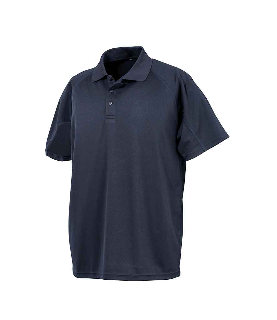 Spiro Impact Performance Aircool Polo Shirt in Navy by Spiro — Custom branded clothing by Print Press, featuring premium embroidery produced in our specialist print lab in the UK.