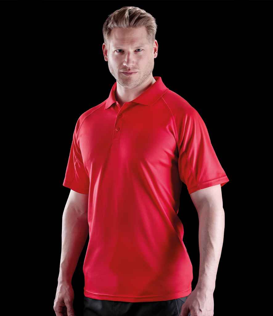 Spiro Impact Performance Aircool Polo Shirt in Red by Spiro — Custom branded clothing by Print Press, featuring premium embroidery produced in our specialist print lab in the UK.