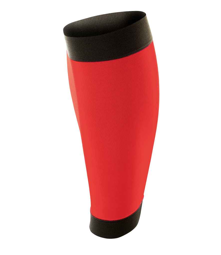 Spiro Compression Calf Sleeve in Red Black by Spiro — Custom branded clothing by Print Press, featuring premium embroidery produced in our specialist print lab in the UK.