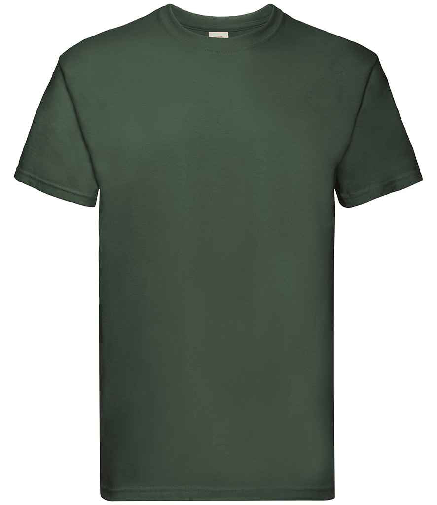 Fruit of the Loom Super Premium T-Shirt in Bottle Green by Fruit of the Loom — Custom branded clothing by Print Press, featuring premium embroidery produced in our specialist print lab in the UK.