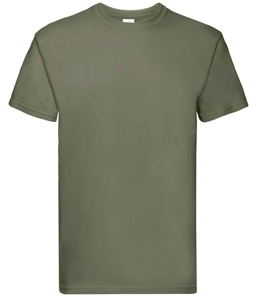 Fruit of the Loom Super Premium T-Shirt in Classic Olive by Fruit of the Loom — Custom branded clothing by Print Press, featuring premium embroidery produced in our specialist print lab in the UK.