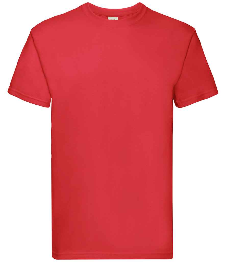 Fruit of the Loom Super Premium T-Shirt in Red by Fruit of the Loom — Custom branded clothing by Print Press, featuring premium embroidery produced in our specialist print lab in the UK.