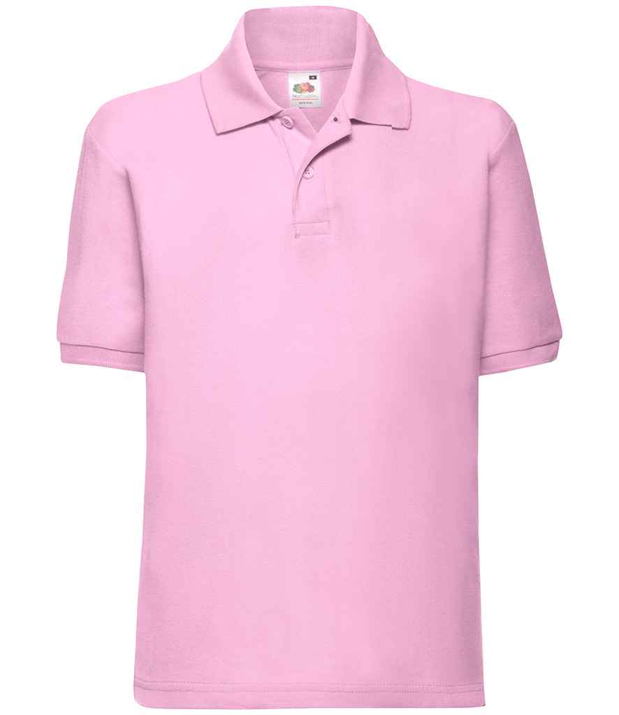 Fruit of the Loom Kids Poly/Cotton Pique Polo Shirt in by Fruit of the Loom — Custom branded clothing by Print Press, featuring premium embroidery produced in our specialist print lab in the UK.