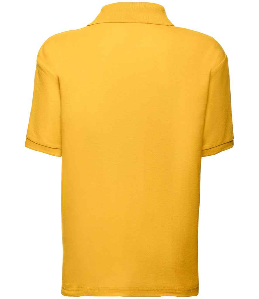 Fruit of the Loom Kids Poly/Cotton Pique Polo Shirt in Sunflower by Fruit of the Loom — Custom branded clothing by Print Press, featuring premium embroidery produced in our specialist print lab in the UK.