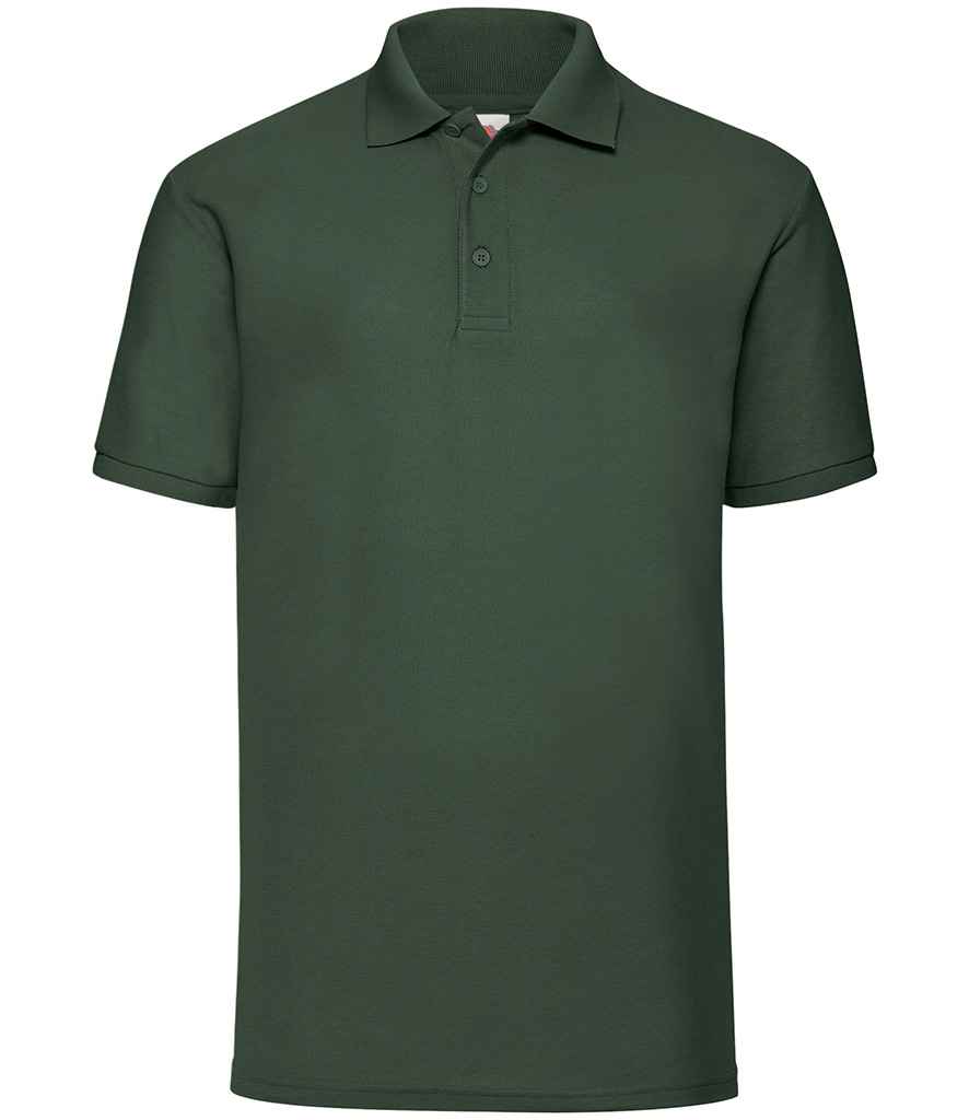 Fruit of the Loom Poly/Cotton Pique Polo Shirt - (2nd Colours) in Bottle Green by Fruit of the Loom — Custom branded clothing by Print Press, featuring premium embroidery produced in our specialist print lab in the UK.