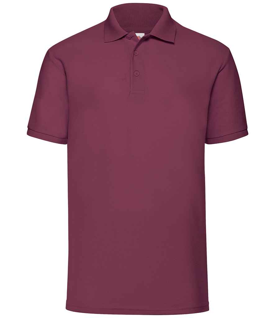 Fruit of the Loom Poly/Cotton Pique Polo Shirt - (2nd Colours) in Burgundy by Fruit of the Loom — Custom branded clothing by Print Press, featuring premium embroidery produced in our specialist print lab in the UK.