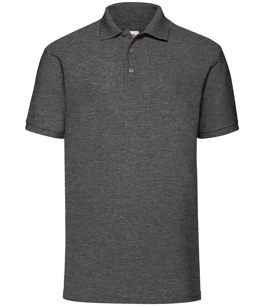 Fruit of the Loom Poly/Cotton Pique Polo Shirt - (2nd Colours) in Dark Heather by Fruit of the Loom — Custom branded clothing by Print Press, featuring premium embroidery produced in our specialist print lab in the UK.