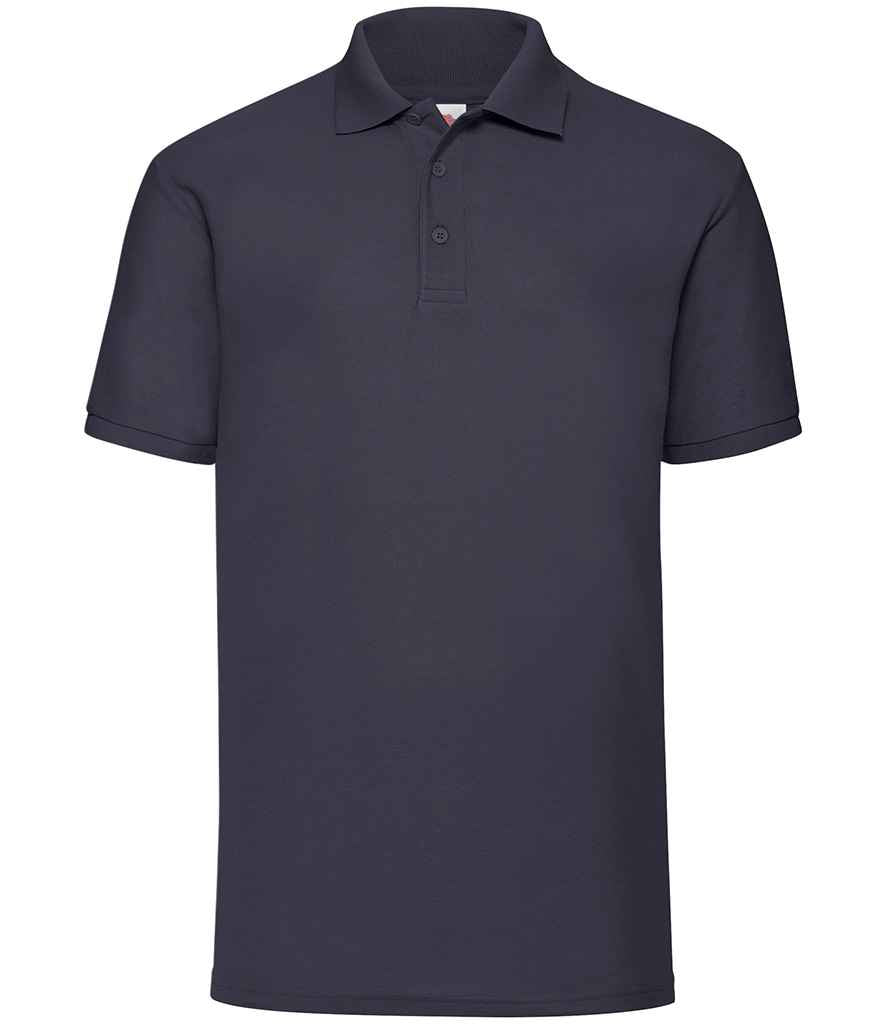Fruit of the Loom Poly/Cotton Pique Polo Shirt in Deep Navy by Fruit of the Loom — Custom branded clothing by Print Press, featuring premium embroidery produced in our specialist print lab in the UK.