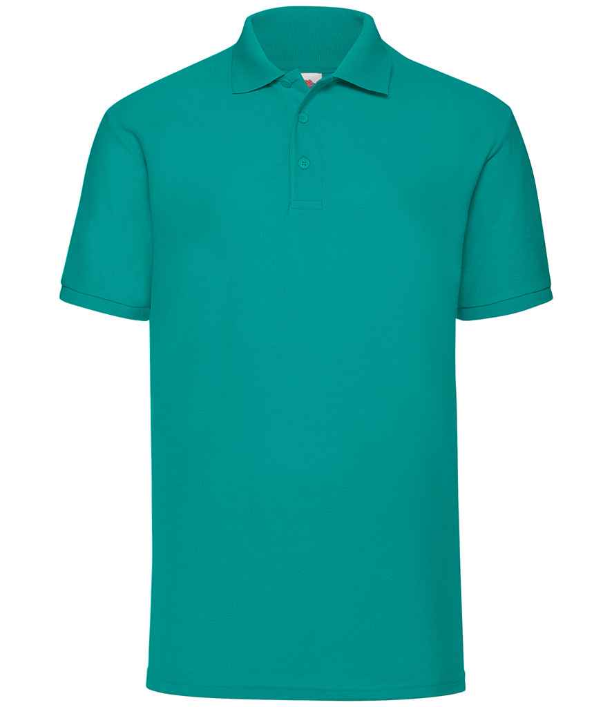 Fruit of the Loom Poly/Cotton Pique Polo Shirt in Emerald by Fruit of the Loom — Custom branded clothing by Print Press, featuring premium embroidery produced in our specialist print lab in the UK.