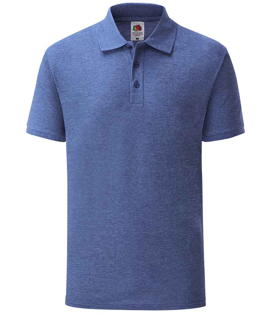 Fruit of the Loom Poly/Cotton Pique Polo Shirt in Heather Royal by Fruit of the Loom — Custom branded clothing by Print Press, featuring premium embroidery produced in our specialist print lab in the UK.