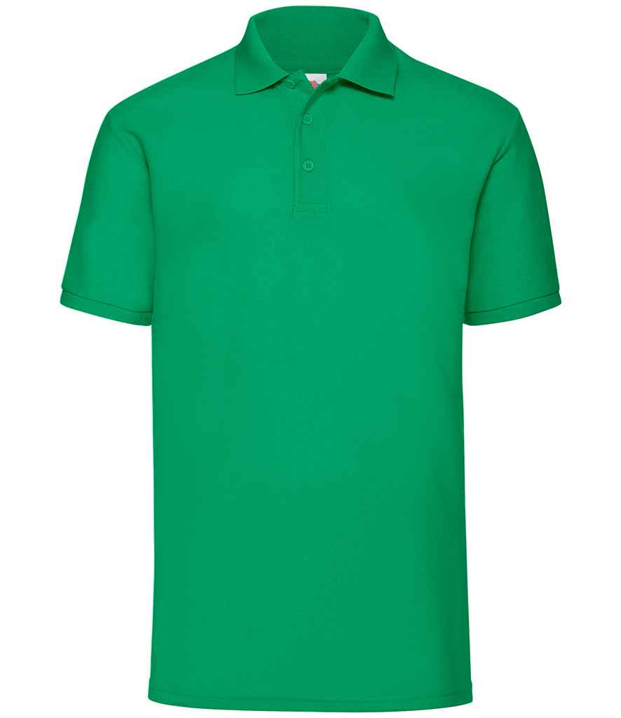 Fruit of the Loom Poly/Cotton Pique Polo Shirt in Kelly Green by Fruit of the Loom — Custom branded clothing by Print Press, featuring premium embroidery produced in our specialist print lab in the UK.