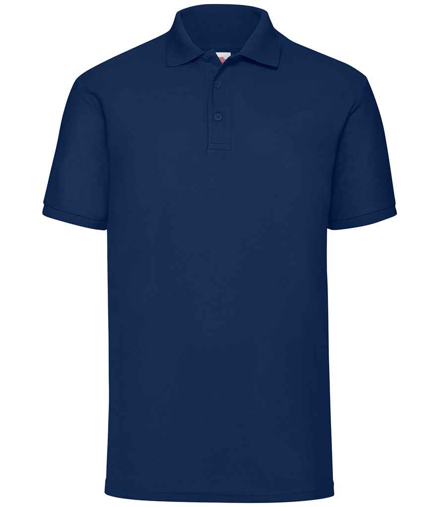 Fruit of the Loom Poly/Cotton Pique Polo Shirt in Navy by Fruit of the Loom — Custom branded clothing by Print Press, featuring premium embroidery produced in our specialist print lab in the UK.