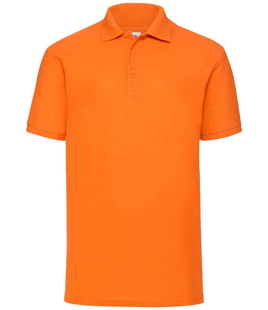 Fruit of the Loom Poly/Cotton Pique Polo Shirt in Orange by Fruit of the Loom — Custom branded clothing by Print Press, featuring premium embroidery produced in our specialist print lab in the UK.