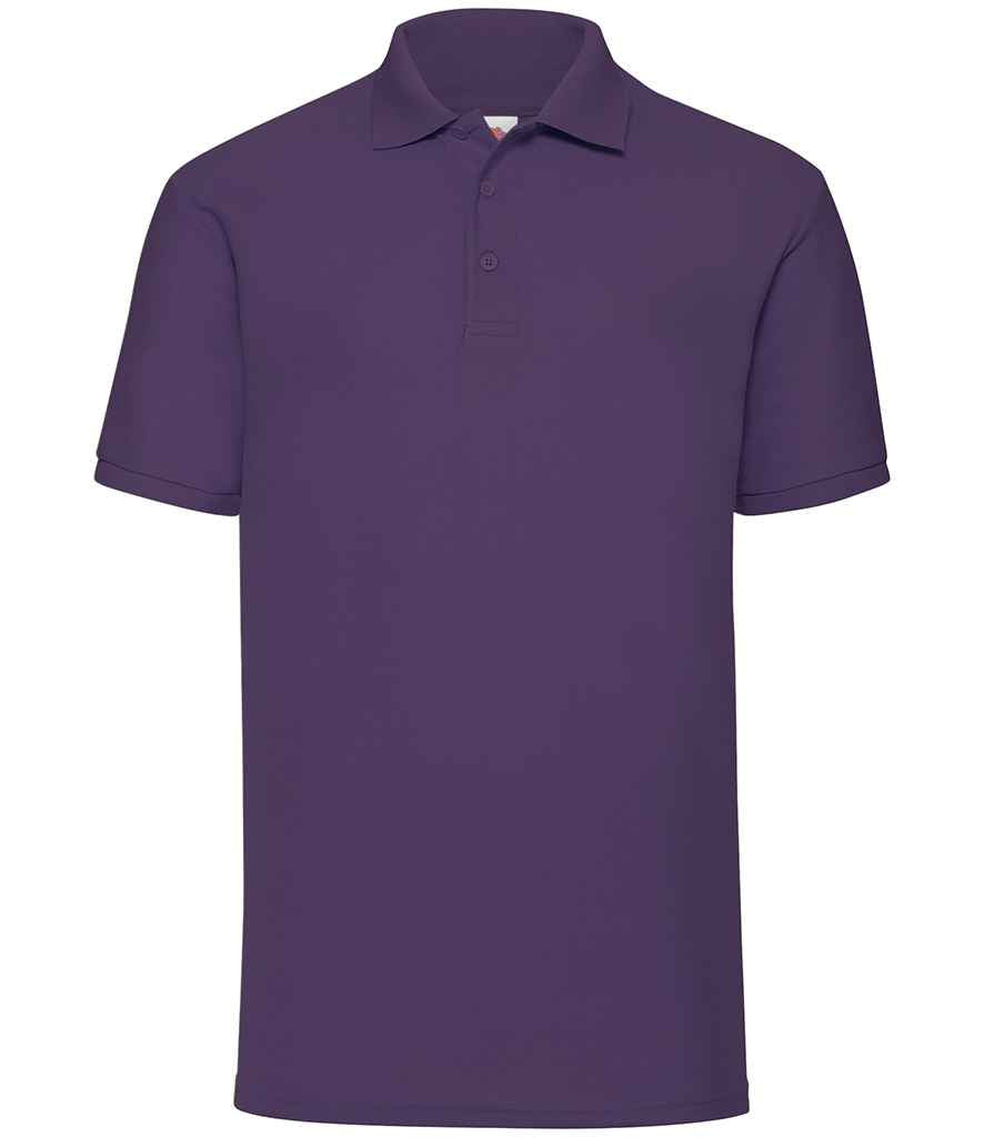 Fruit of the Loom Poly/Cotton Pique Polo Shirt in Purple by Fruit of the Loom — Custom branded clothing by Print Press, featuring premium embroidery produced in our specialist print lab in the UK.