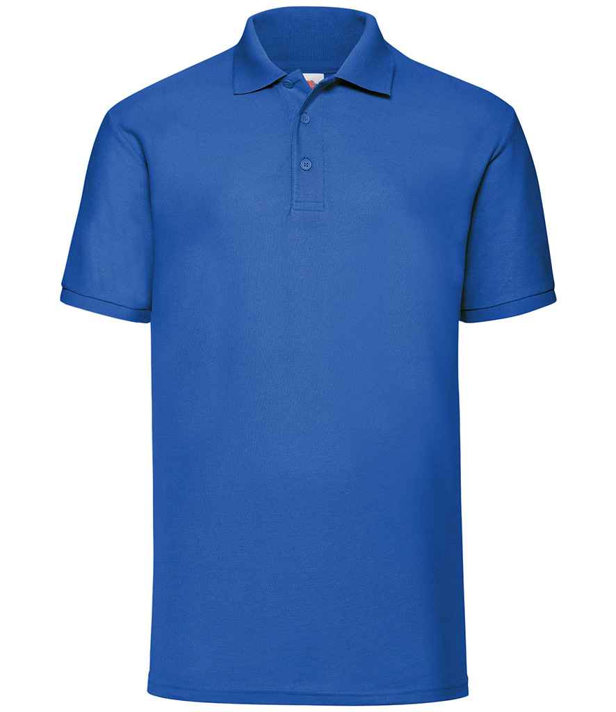 Fruit of the Loom Poly/Cotton Pique Polo Shirt in Royal Blue by Fruit of the Loom — Custom branded clothing by Print Press, featuring premium embroidery produced in our specialist print lab in the UK.