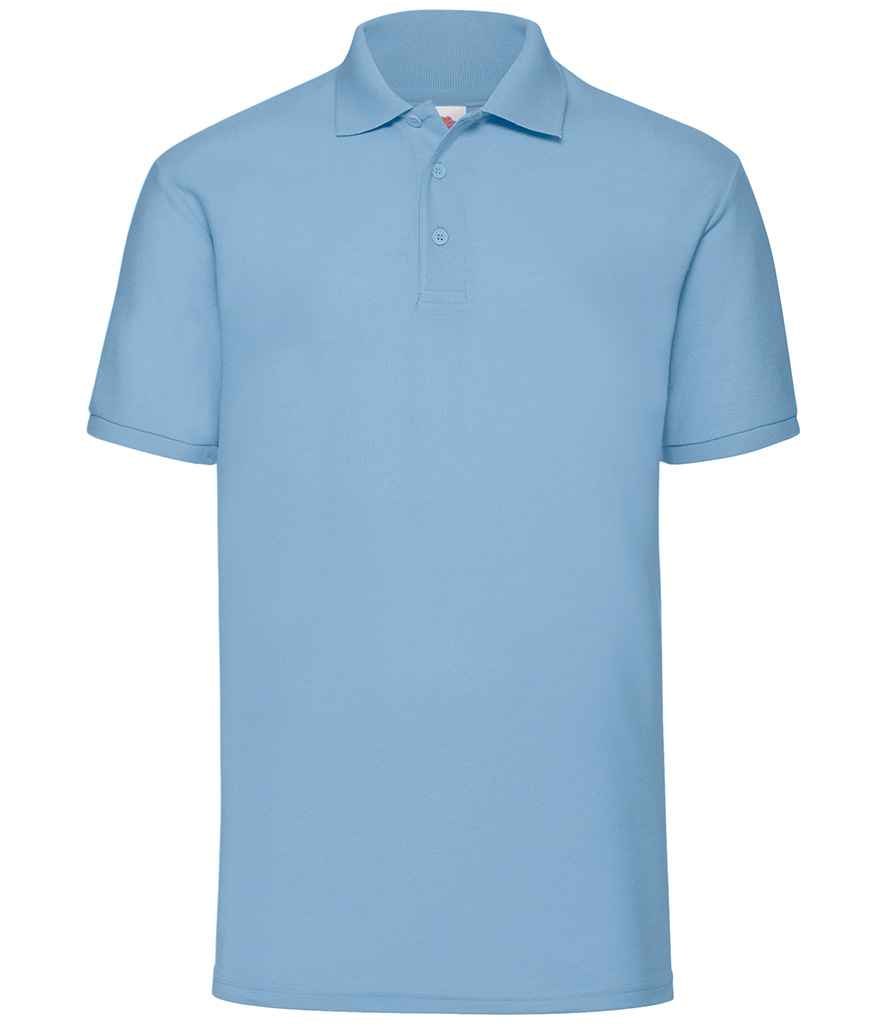 Fruit of the Loom Poly/Cotton Pique Polo Shirt in Sky Blue by Fruit of the Loom — Custom branded clothing by Print Press, featuring premium embroidery produced in our specialist print lab in the UK.